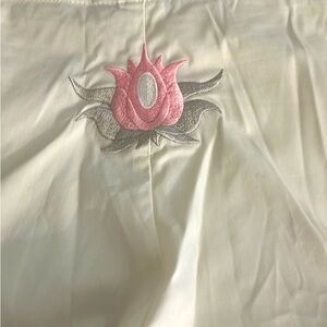 Brand new Be Present yoga pants w embroidered pink lotus